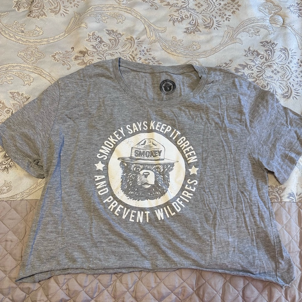 Cropped Smokey the Bear shirt